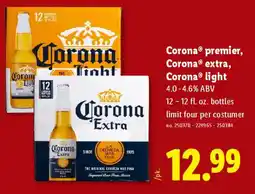 Lidl Corona premier, Corona extra, Corona light offer