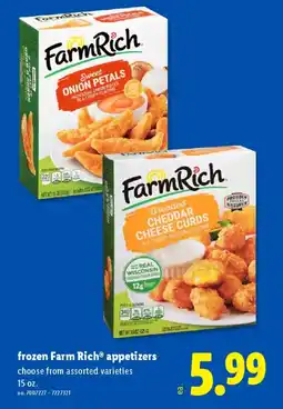 Lidl Frozen farm rich appetizers offer