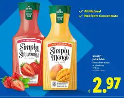 Lidl Simply juice drink offer