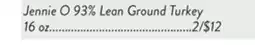 Fresh Thyme Jennie O 93% Lean Ground Turkey offer