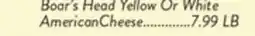 Fresh Thyme Boar's Head Yellow Or White American Cheese offer