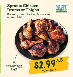 Sprouts Farmers Market Sprouts Chicken Drums or Thighs offer