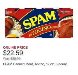 Costco SPAM Canned Meat, Tocino, 12 oz, 8-count offer