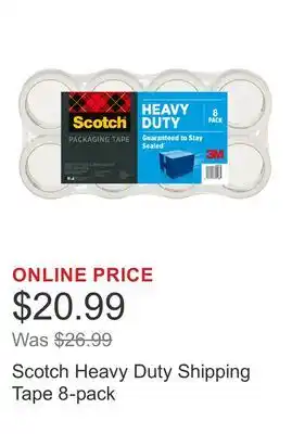 Costco Scotch Heavy Duty Shipping Tape 8-pack offer