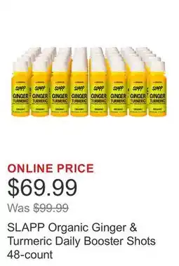 Costco SLAPP Organic Ginger & Turmeric Daily Booster Shots 48-count offer