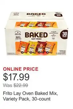 Costco Frito Lay Oven Baked Mix, Variety Pack, 30-count offer
