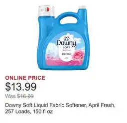 Costco Downy Soft Liquid Fabric Softener, April Fresh, 257 Loads, 150 fl oz offer
