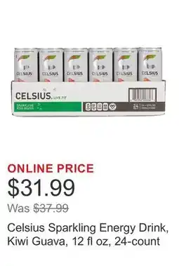 Costco Celsius Sparkling Energy Drink, Kiwi Guava, 12 fl oz, 24-count offer
