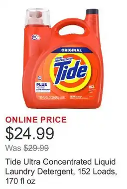 Costco Tide Ultra Concentrated Liquid Laundry Detergent, 152 Loads, 170 fl oz offer