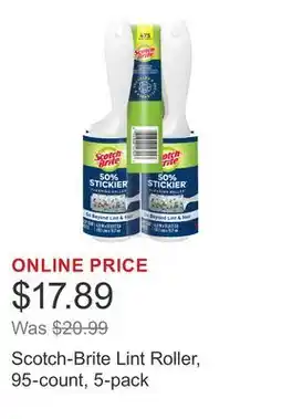Costco Scotch-Brite Lint Roller, 95-count, 5-pack offer