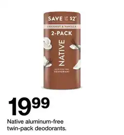 Target Native aluminum-free twin-pack deodorants offer