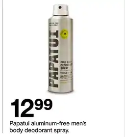 Target Papatui aluminum-free men's body deodorant spray offer