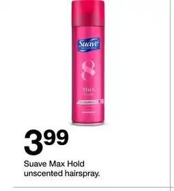Target Suave Max Hold unscented hairspray offer
