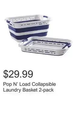 Costco Pop N' Load Collapsible Laundry Basket 2-pack offer