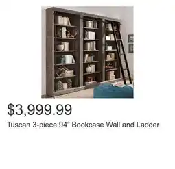 Costco Tuscan 3-piece 94 Bookcase Wall and Ladder offer