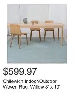 Costco Chilewich Indoor/Outdoor Woven Rug, Willow 8' x 10' offer
