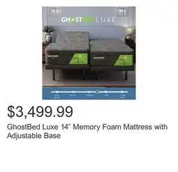 Costco GhostBed Luxe 14 Memory Foam Mattress with Adjustable Base offer