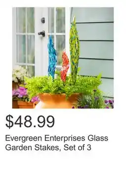 Costco Evergreen Enterprises Glass Garden Stakes, Set of 3 offer