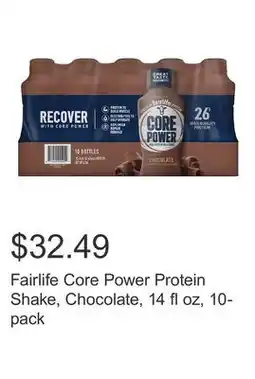Costco Fairlife Core Power Protein Shake, Chocolate, 14 fl oz, 10-pack offer