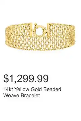 Costco 14kt Yellow Gold Beaded Weave Bracelet offer