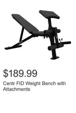 Costco Centr FID Weight Bench with Attachments offer