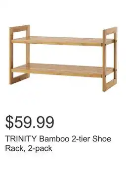 Costco TRINITY Bamboo 2-tier Shoe Rack, 2-pack offer