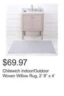 Costco Chilewich Indoor/Outdoor Woven Willow Rug, 2' 9 x 4' offer