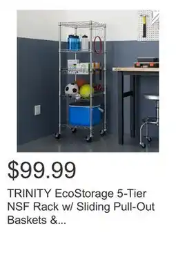 Costco TRINITY EcoStorage 5-Tier NSF Rack w/ Sliding Pull-Out Baskets & Wheels offer