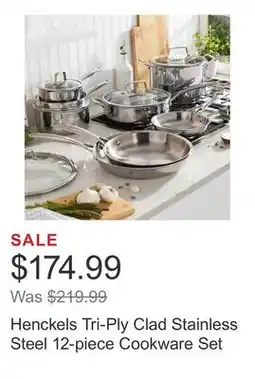 Costco Henckels Tri-Ply Clad Stainless Steel 12-piece Cookware Set offer