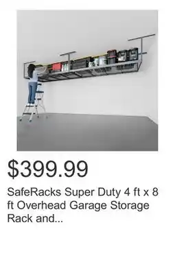 Costco SafeRacks Super Duty 4 ft x 8 ft Overhead Garage Storage Rack and Accessories Kit, 2-pack offer