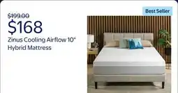 Walmart Zinus Cooling Airflow 10 Hybrid Mattress in a Box offer