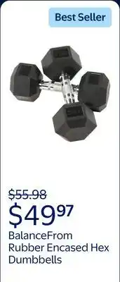 Walmart BalanceFrom Rubber Encased Hex Dumbbells offer