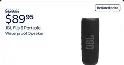 Walmart JBL Flip 6 - Portable Waterproof Speaker - Black offer