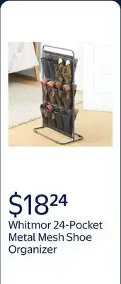 Walmart Whitmor 24-Pocket Metal Mesh Shoe Organizer - Gunmetal Gray offer