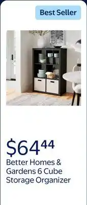 Walmart Better Homes & Gardens 6 Cube Storage Organizer, Charcoa offer
