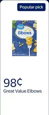 Walmart Great Value Elbows offer