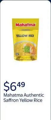 Walmart Mahatma Authentic Saffron Yellow Rice, Seasoned Rice with Spices offer