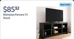 Walmart Mainstays Parsons TV Stand for TVs up to 50, Black Oak Finish offer