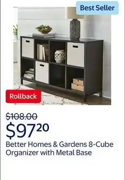 Walmart Better Homes & Gardens 8-Cube Organizer with Metal Base, Espresso offer