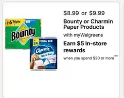 Walgreens Bounty or Charmin Paper Products offer