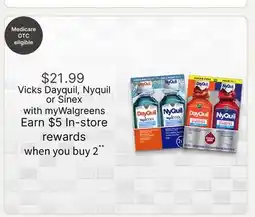 Walgreens Vicks Dayquil, Nyquil or Sinex offer