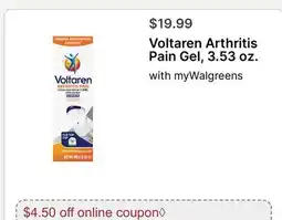 Walgreens Voltaren Arthritis Pain Gel, 3.53 oz offer