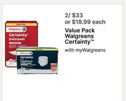 Walgreens Value Pack Walgreens Certainty offer