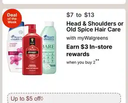 Walgreens Head & Shoulders or Old Spice Hair Care offer