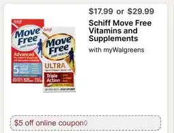 Walgreens Schiff Move Free Vitamins and Supplements offer