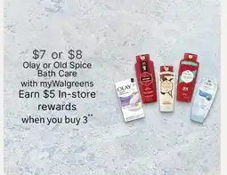 Walgreens Olay or Old Spice Bath Care offer