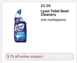 Walgreens Lysol Toilet Bowl Cleaners offer