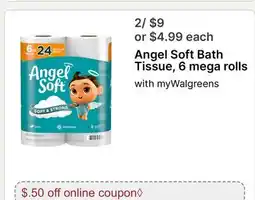 Walgreens Angel Soft Bath Tissue offer