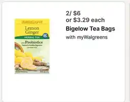 Walgreens Bigelow Tea Bags offer