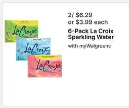 Walgreens 6-Pack La Croix Sparkling Water offer